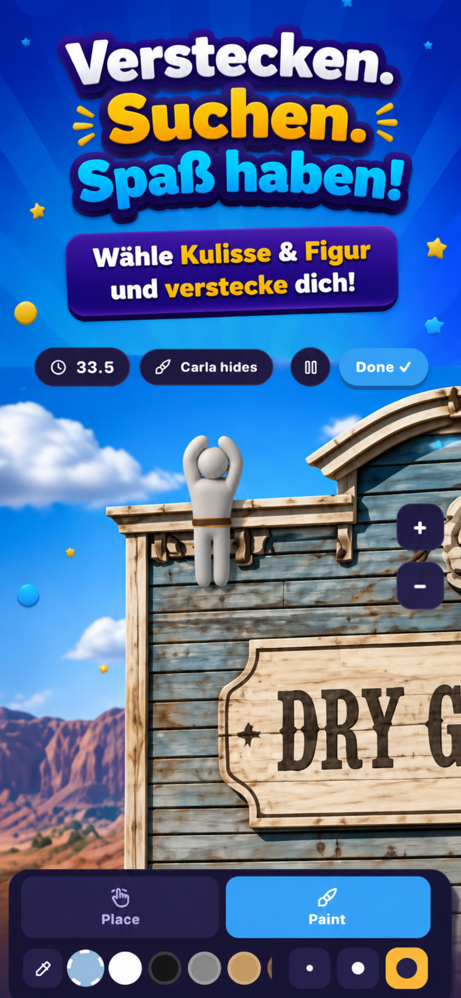 Figur verstecken und bemalen